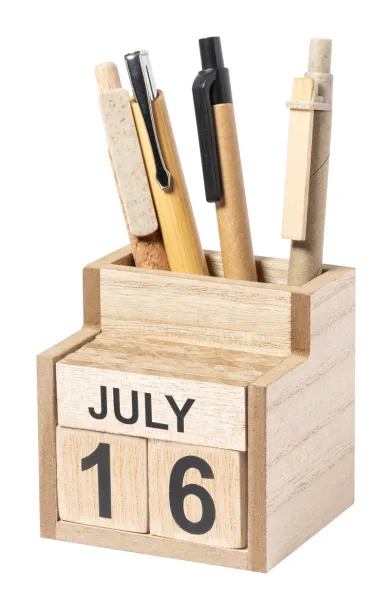 Laorek perpetual calendar pen holder Natural