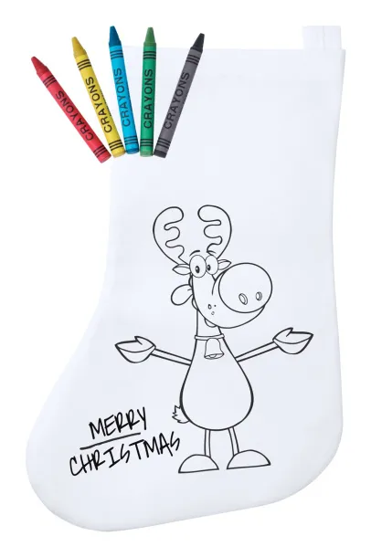 Plicom colouring Christmas stocking White Red