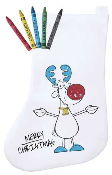 Plicom colouring Christmas stocking White Red