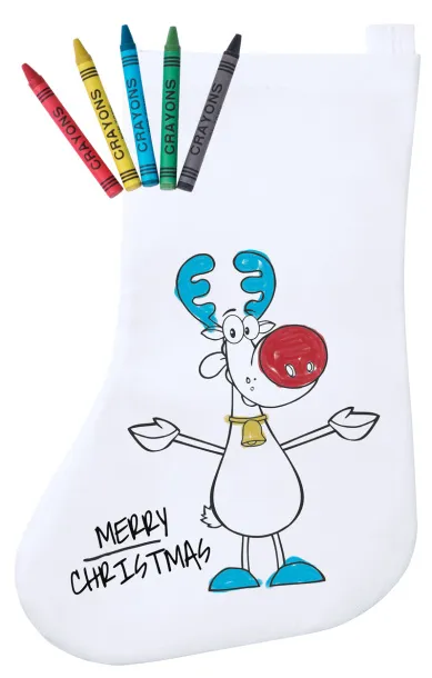 Plicom colouring Christmas stocking White Red