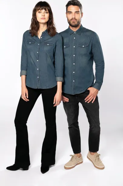  LADIES' LONG-SLEEVED DENIM SHIRT - Kariban Blue Jean