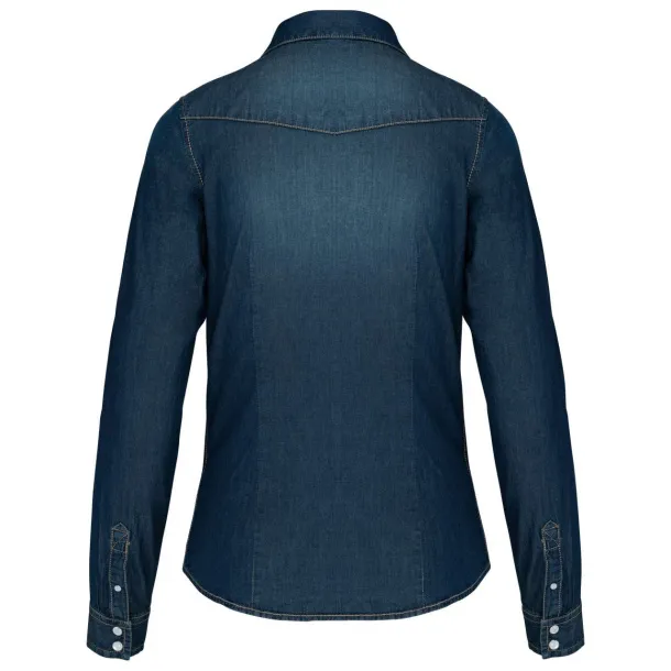  LADIES' LONG-SLEEVED DENIM SHIRT - Kariban Blue Jean