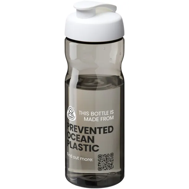 H2O Active® Eco Base 650 ml flip lid sport bottle - Unbranded White Charcoal