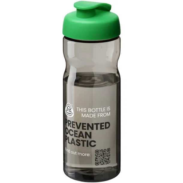 H2O Active® Eco Base 650 ml flip lid sport bottle Transparent green Charcoal