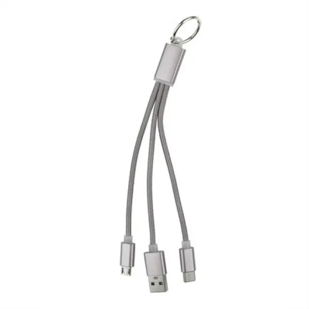  Charging cable, keyring Srebrna
