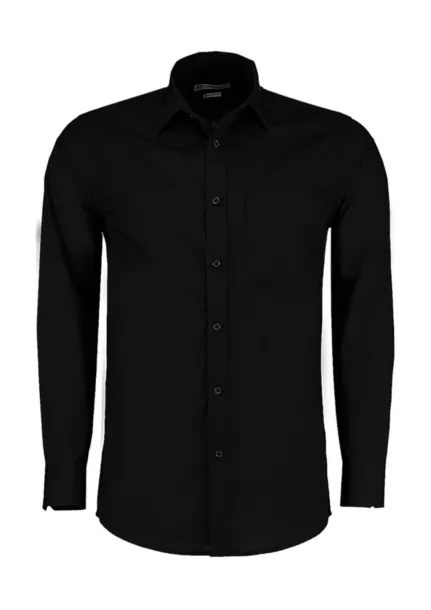  Tailored Fit Poplin Shirt - Kustom Kit Black