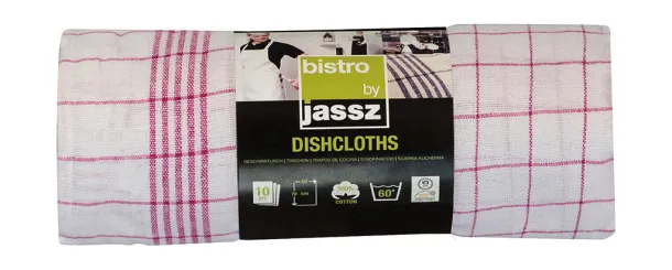  Dishcloth Milan (10-Pack) - SG Accessories - BISTRO (Ex JASSZ Bistro) Bijela Crvena