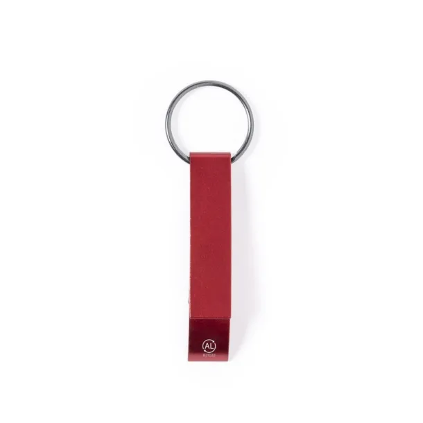  Keyring, recycled aluminium bottle opener red