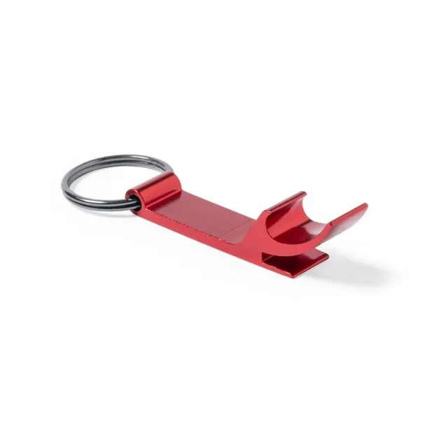  Keyring, recycled aluminium bottle opener red