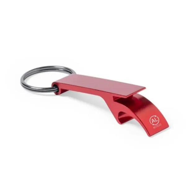  Keyring, recycled aluminium bottle opener Crvena