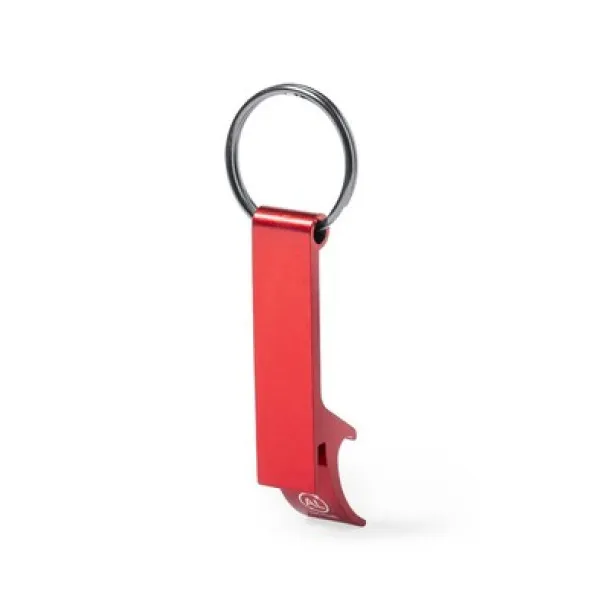  Keyring, recycled aluminium bottle opener Crvena