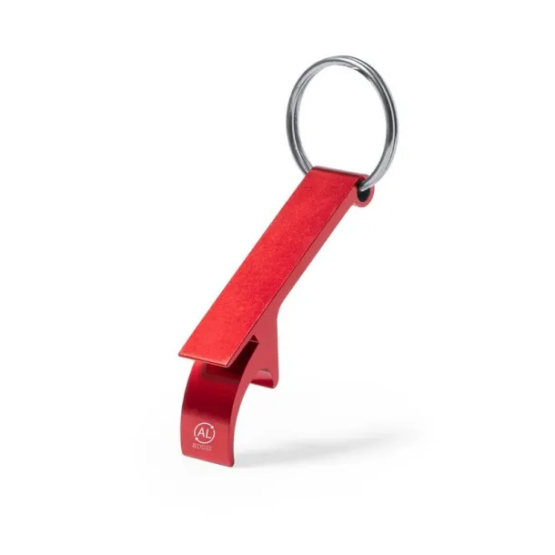  Keyring, recycled aluminium bottle opener red