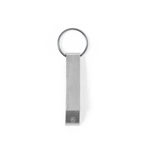  Keyring, recycled aluminium bottle opener silver