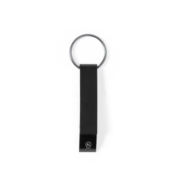  Keyring, recycled aluminium bottle opener black