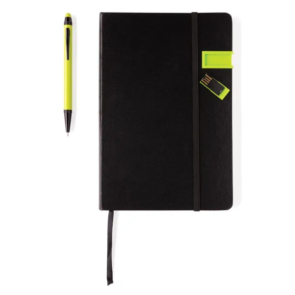  Deluxe 8GB USB notebook with stylus pen Lime Black