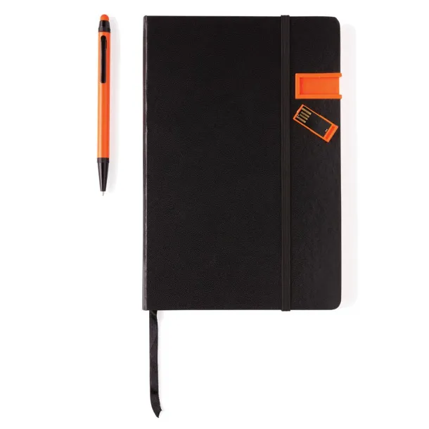  Deluxe 8GB USB notebook with stylus pen Orange Black