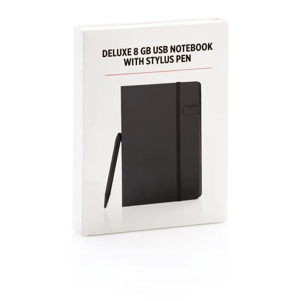  Deluxe 8GB USB notebook with stylus pen Black Black