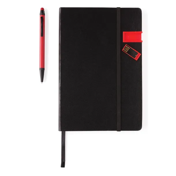  Deluxe 8GB USB notebook with stylus pen Red Black