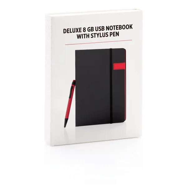  Deluxe 8GB USB notebook with stylus pen Red Black