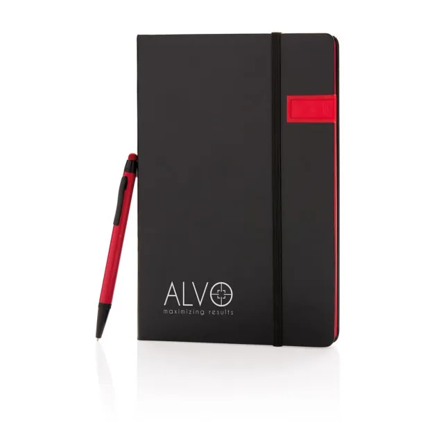  Deluxe 8GB USB notebook with stylus pen Red Black