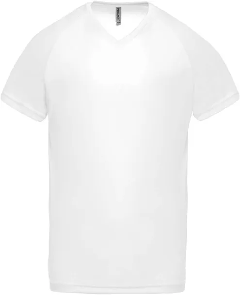  MEN’S V-NECK SHORT SLEEVE SPORTS T-SHIRT - Proact White