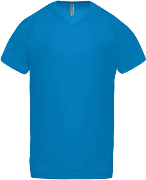  MEN’S V-NECK SHORT SLEEVE SPORTS T-SHIRT - Proact Aqua Blue