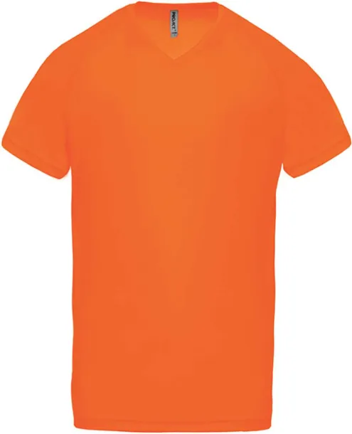  MEN’S V-NECK SHORT SLEEVE SPORTS T-SHIRT - Proact Fluorescent Orange