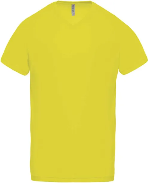  MEN’S V-NECK SHORT SLEEVE SPORTS T-SHIRT - Proact Fluorescent Yellow