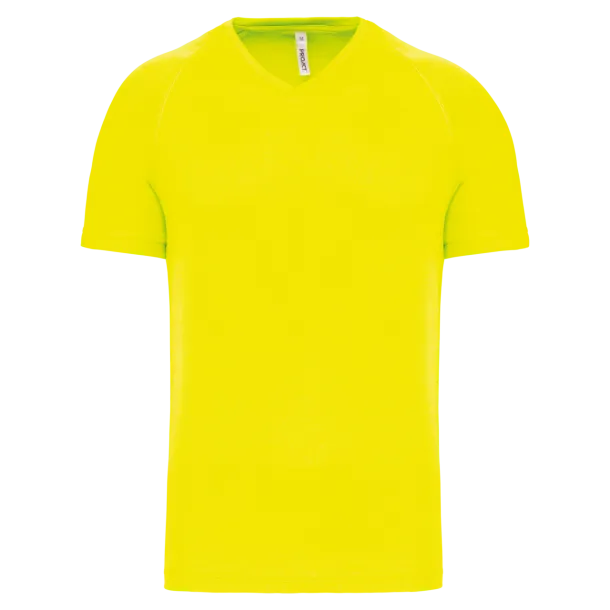  MEN’S V-NECK SHORT SLEEVE SPORTS T-SHIRT - Proact Fluorescent Yellow