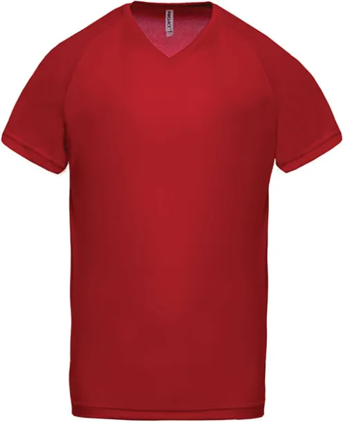  MEN’S V-NECK SHORT SLEEVE SPORTS T-SHIRT - Proact Red