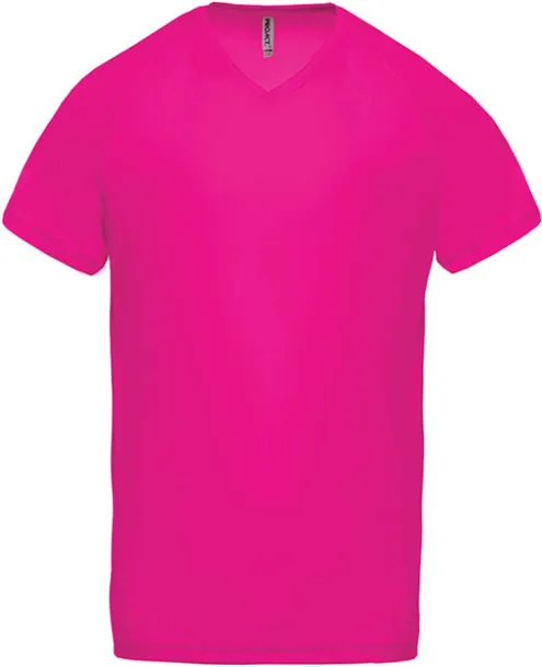  MEN’S V-NECK SHORT SLEEVE SPORTS T-SHIRT - Proact Fuchsia