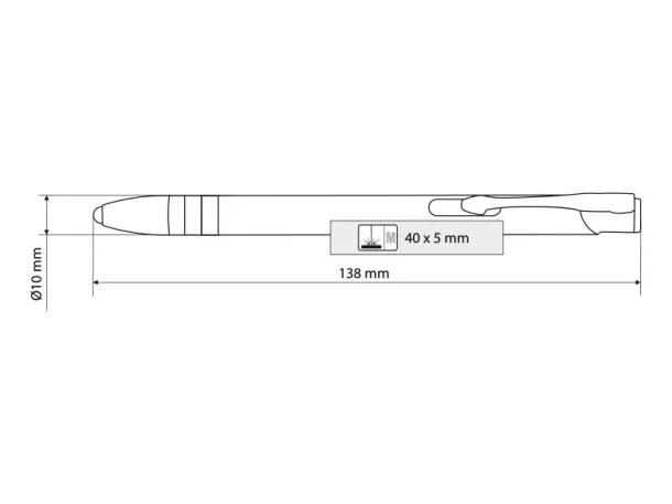 OGGI TOUCH Metalna touch olovka - plava tinta Crna