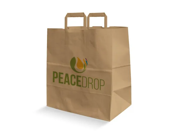 TAKE AWAY Nature paper bag with flat handles