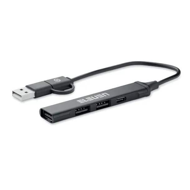 CURRENT USB 4 port hub 19 cm Black