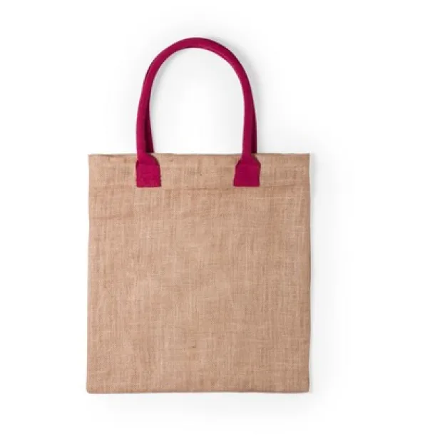  Jute shopping bag with cotton handles purple