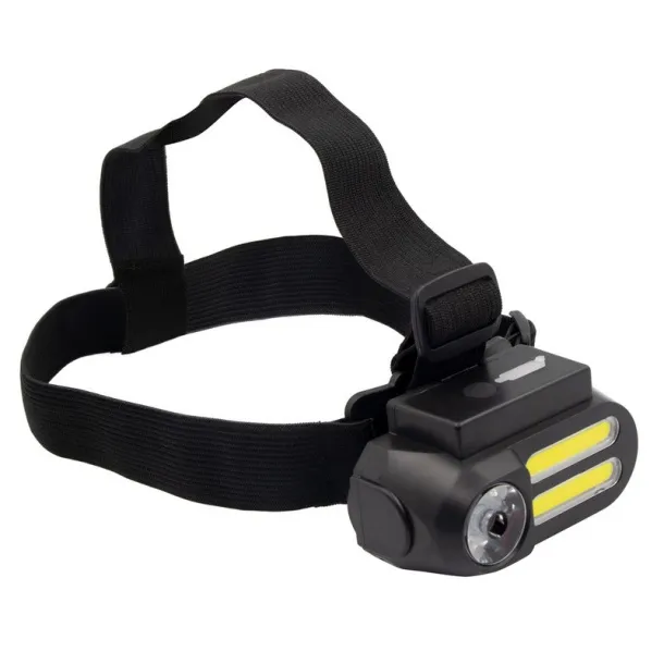  Head torch with LED and COB light Crna