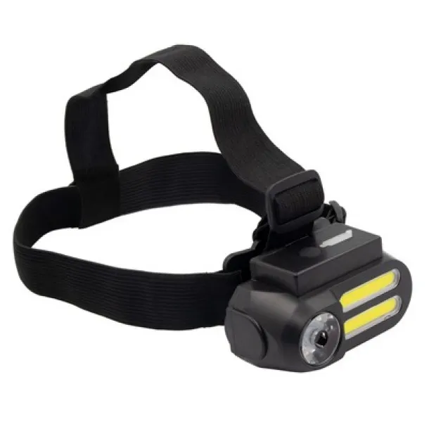  Head torch with LED and COB light Crna