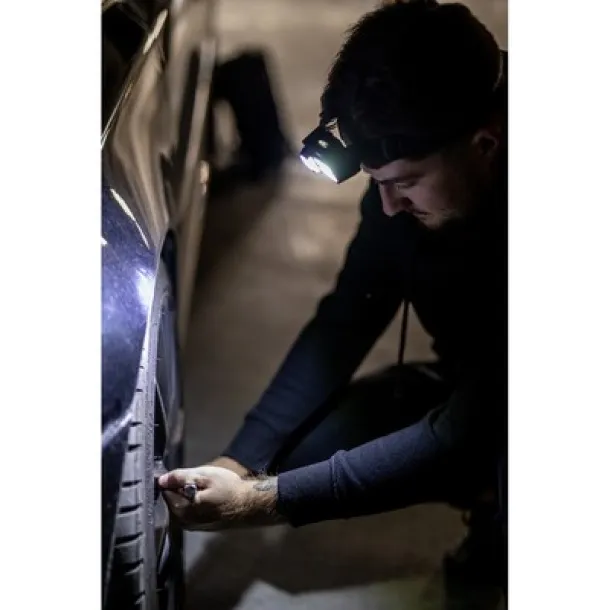  Head torch with LED and COB light Crna