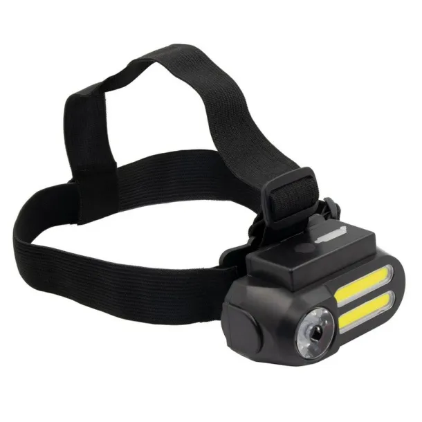  Head torch with LED and COB light Crna
