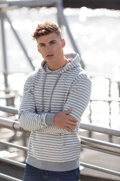  Prugasta hoodica - 280 g/m² - Just Hoods Washed Midnight Blue Bijela