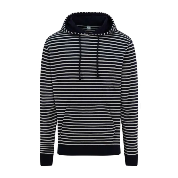  NAUTICAL STRIPE HOODIE - 280 g/m² - Just Hoods Washed Midnight Blue White