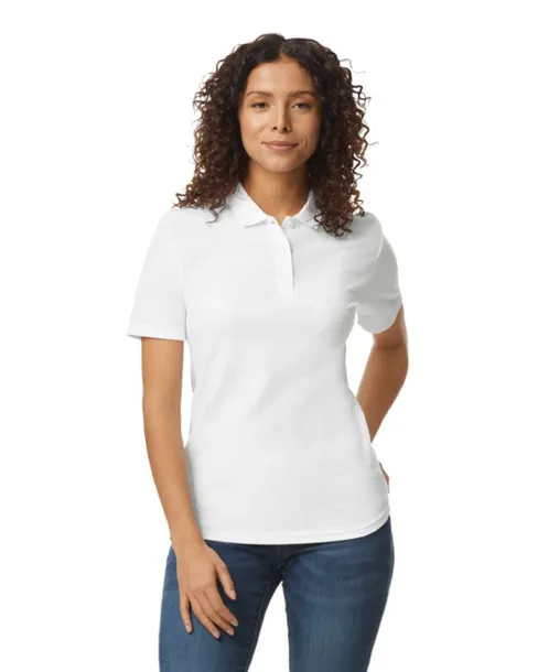  SOFTSTYLE LADIES' DOUBLE PIQUÉ POLO - Gildan White