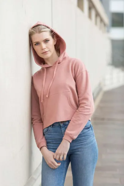  WOMEN'S CROPPED HOODIE - Just Hoods Dusty Pink