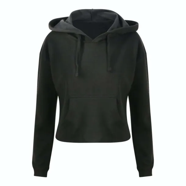  WOMEN'S CROPPED HOODIE - Just Hoods Jet Black