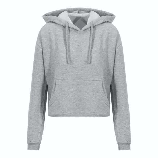  Ženska skraćena hoodica - Just Hoods Heather Grey