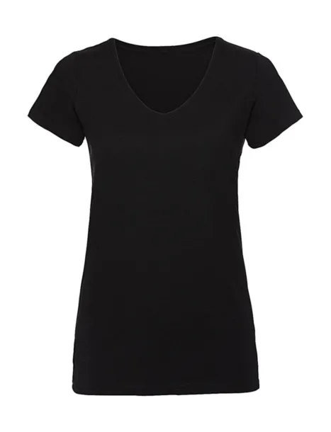  Ladies V-Neck HD T - Russell  Black