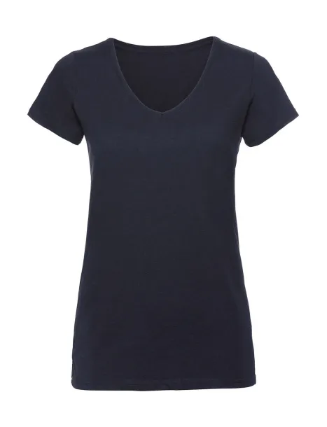  Ladies V-Neck HD T - Russell  French Navy