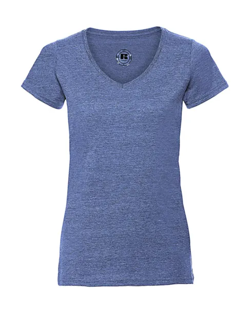  Ladies V-Neck HD T - Russell  Blue Marl