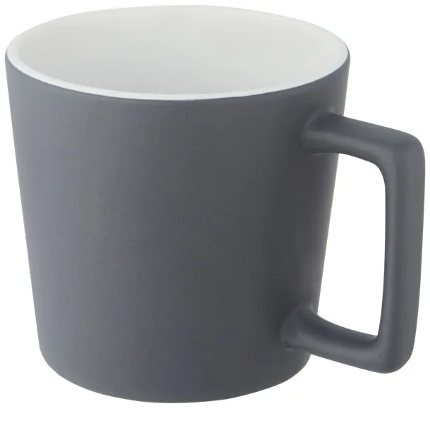 Cali 370 ml ceramic mug with matt finish - Unbranded White Grey