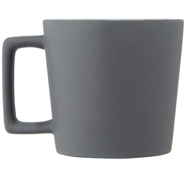 Cali 370 ml ceramic mug with matt finish - Unbranded White Grey